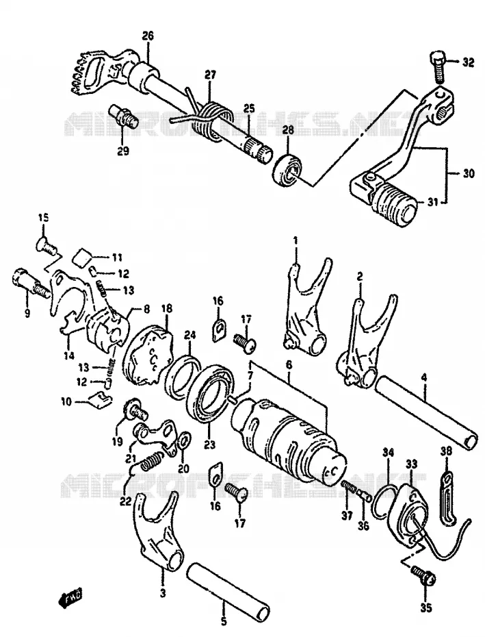 SCHAKELEN ASSY Suzuki MOTO 350 DR 1992  DR350SHN(L/M/N/P/R)