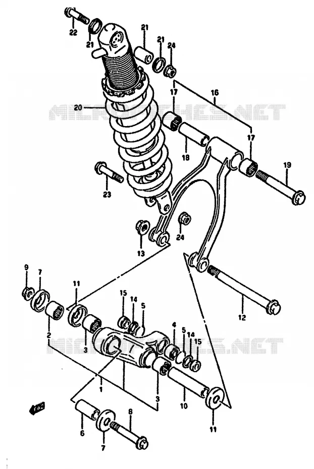SCHOKBREKER AANEENSCHAKELING Suzuki MOTO 650 DR 1994  DR650RR(N/P/R)