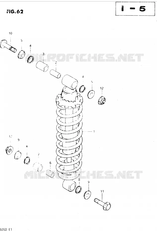 SCHOKDEMPER (E4, E18, E22) Suzuki MOTO 250 DR 1982  DR250SZ(E1)