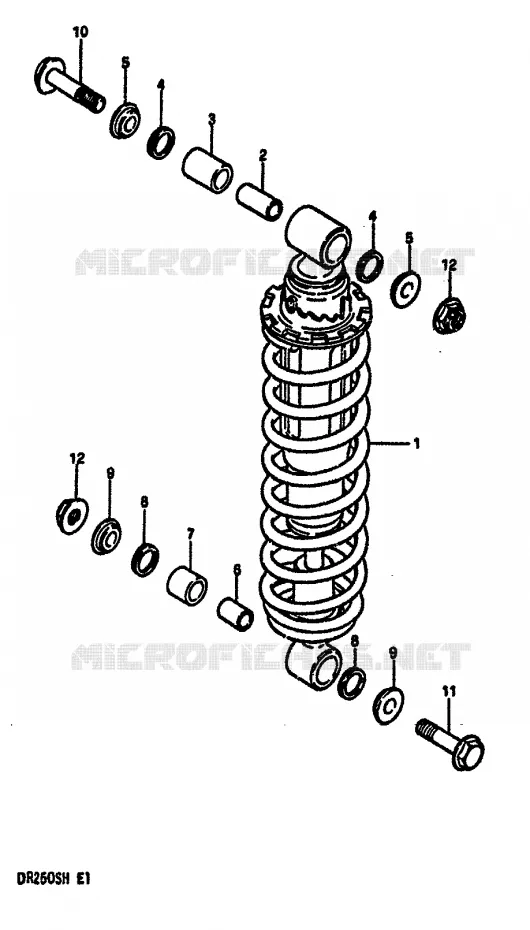 SCHOKDEMPER Suzuki MOTO 250 DR 1987  DR250SH(E/F/G/H)