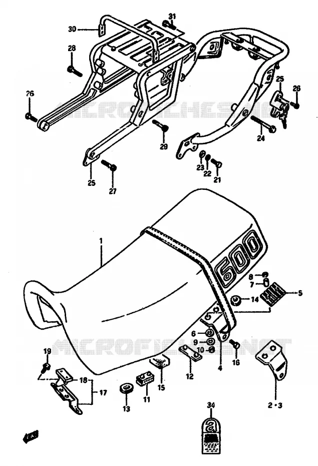 SEAT (MODELE F/G/H/J) Suzuki MOTO 600 DR 1985  DR600SUF(E2)