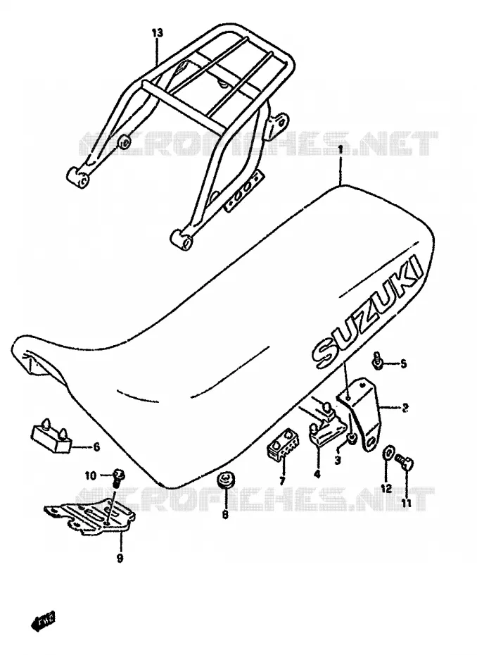 SEAT (MODELE L/M/N/P) Suzuki MOTO 350 DR 1993  DR350SHP(L/M/N/P/R)