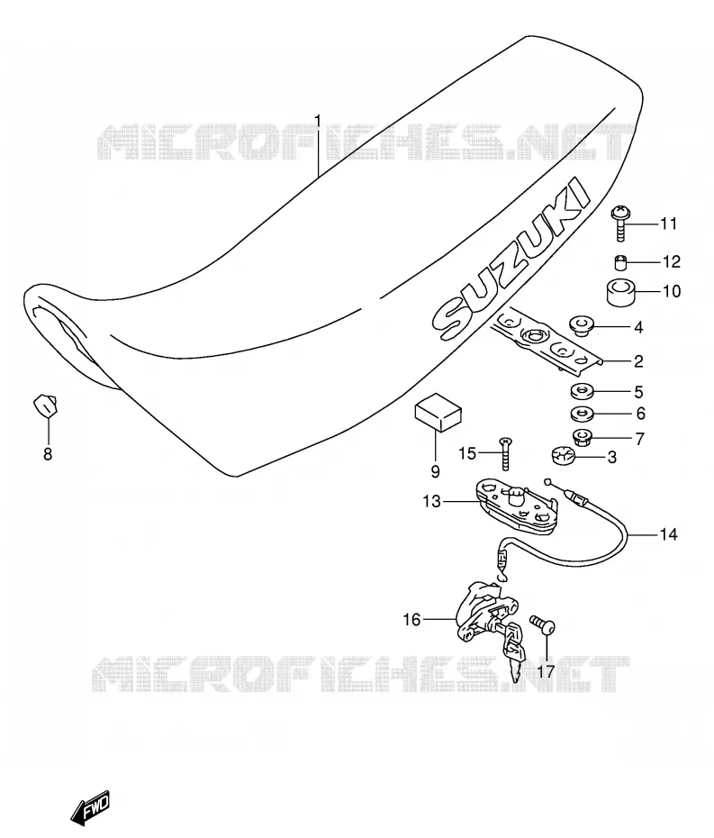 SEAT (MODELE M/N/P/R) Suzuki MOTO 650 DR 1992  DR650RSEUN(E4)