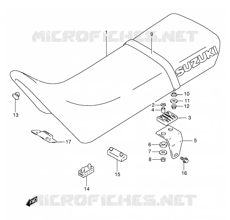 SEAT (MODELE R/S/T/V) Suzuki MOTO 125 DR 1998  DR125SEW(E4)