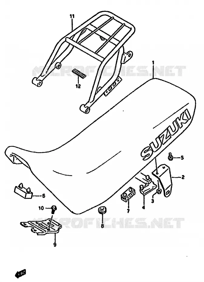 SEAT (MODELE R) Suzuki MOTO 350 DR 1994  DR350SHR(L/M/N/P/R)
