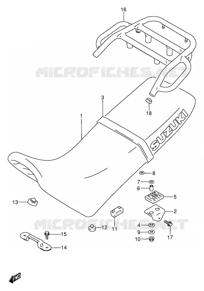 SEAT (MODELE R) Suzuki MOTO 650 DR 1994  DR650REUR(E2)
