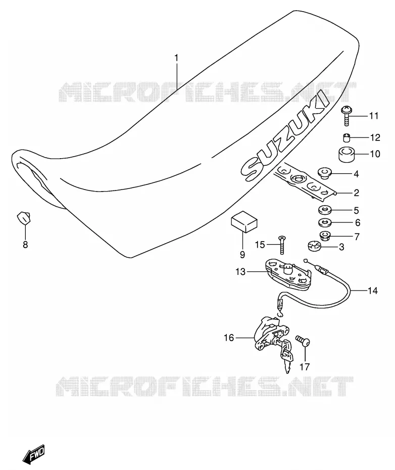 SEAT (MODELE S/T) Suzuki MOTO 650 DR 1994  DR650RSEUR(E4)