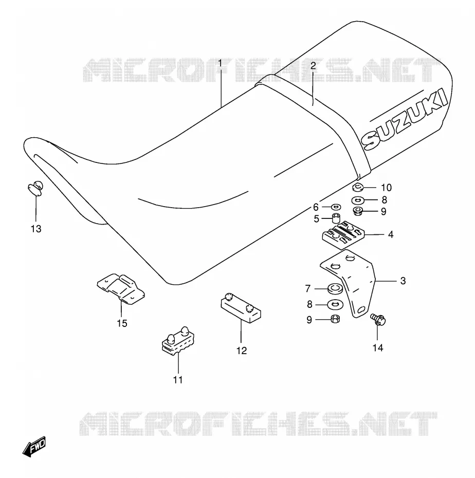 SEAT (MODELE S/T/V/W) Suzuki MOTO 200 DR 1996  DR200SET(E24)
