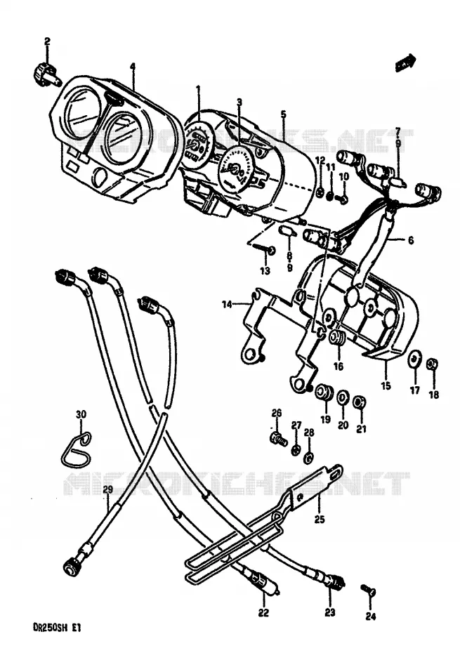 SNELHEIDSMETER Suzuki MOTO 250 DR 1984  DR250SE(E/F/G/H)