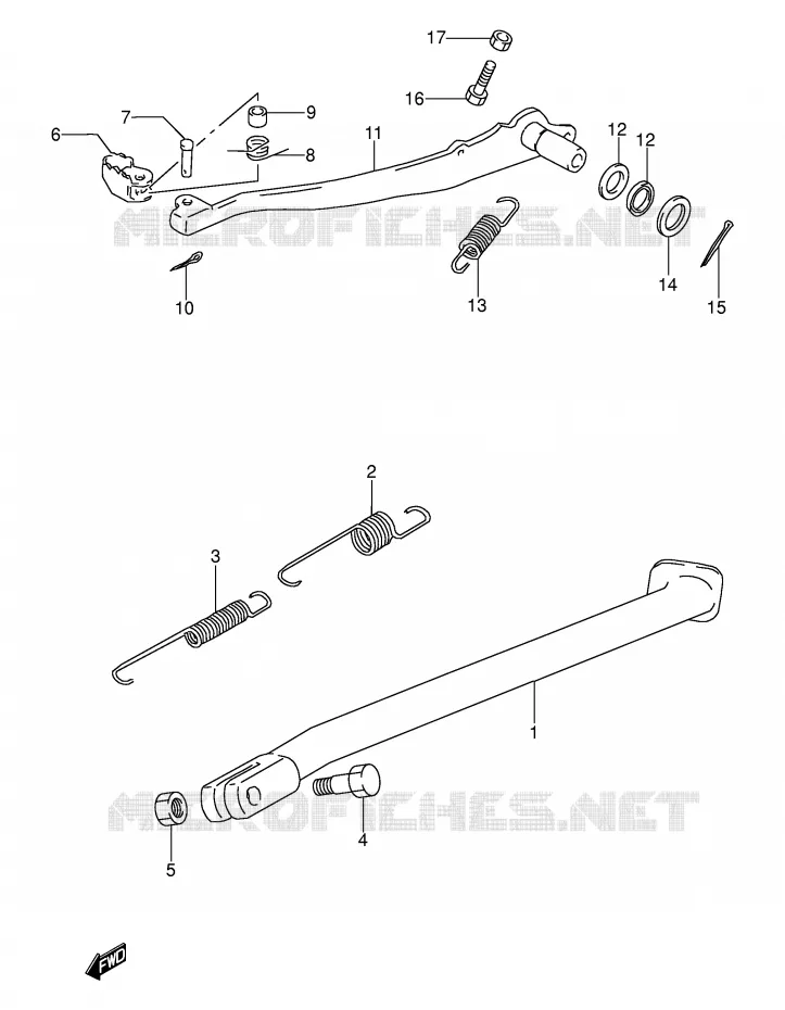 STAND - ACHTER REMPEDAAL Suzuki MOTO 250 DR 1990  DR250SL(E24)