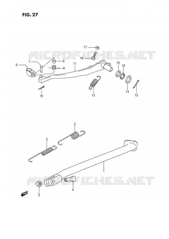 STAND - ACHTER REMPEDAAL Suzuki MOTO 350 DR 1994  DR350SR/SHR(E2)