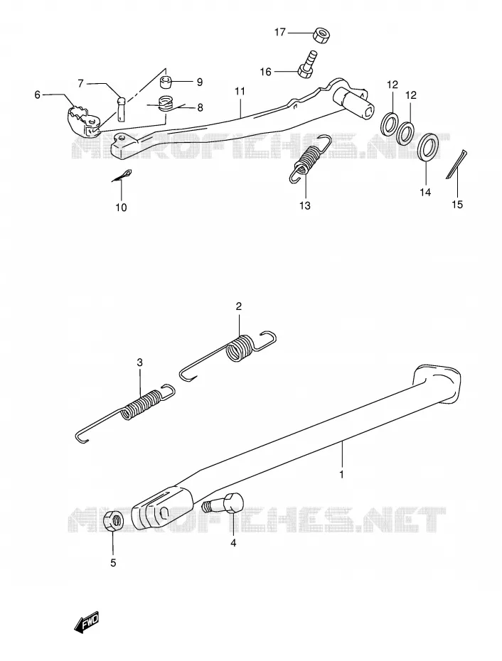 STAND - ACHTER REMPEDAAL Suzuki MOTO 350 DR 1999  DR350SEX(E2)