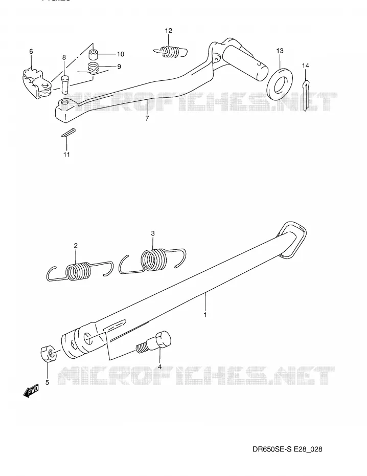 STAND - ACHTER REMPEDAAL Suzuki MOTO 650 DR 1993  DR650SP(E28)