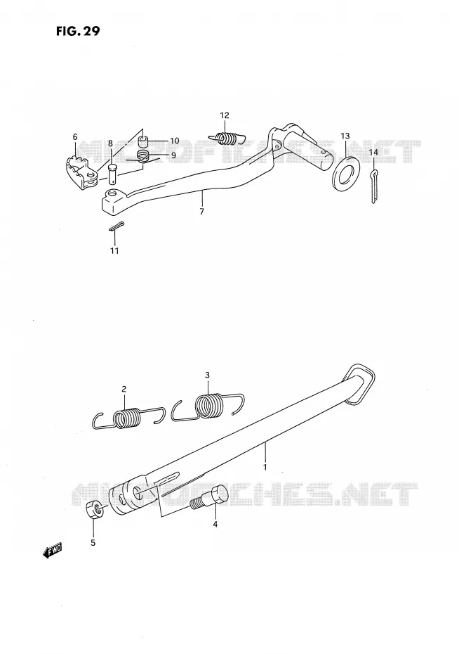 STAND - ACHTER REMPEDAAL Suzuki MOTO 650 DR 1994  DR650RR(E4)