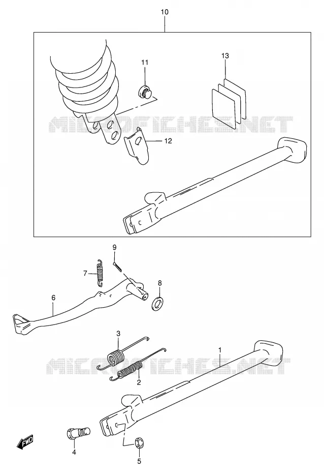 STAND - ACHTER REMPEDAAL Suzuki MOTO 650 DR 1999  DR650SEUX(E4)