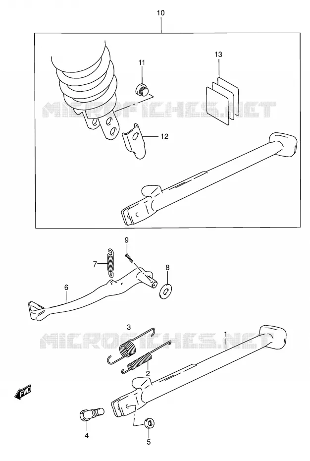 STAND - ACHTER REMPEDAAL Suzuki MOTO 650 DR 2002  DR650SEK2(E3/E28)