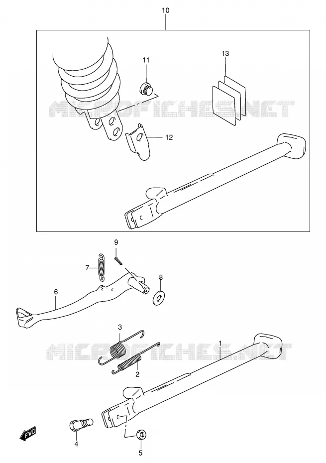 STAND - ACHTER REMPEDAAL Suzuki MOTO 650 DR 2005  DR650SEK5(E4)