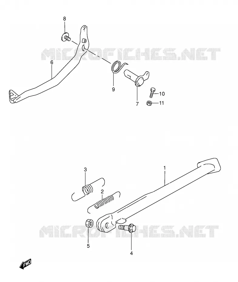 STAND - ACHTER REMPEDAAL Suzuki MOTO 800 DR 1991  DR800SUM(E4)