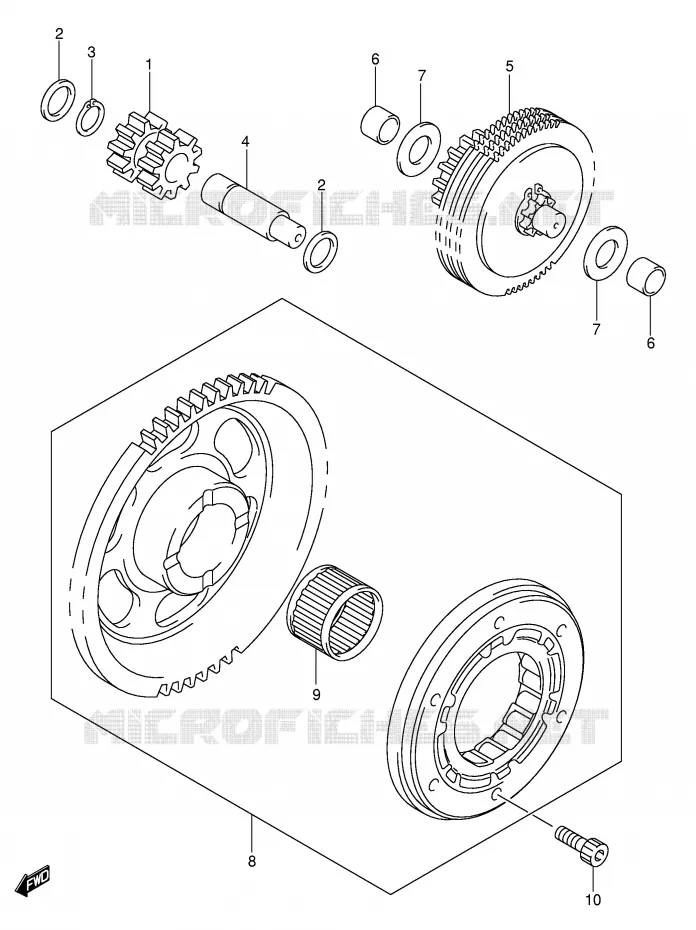 STARTMOTOR CLUTCH Suzuki MOTO 400 DR-Z 2005  DR-Z400EK5(E3/E28)