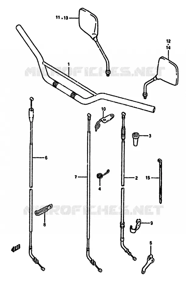 STUUR (DR350SL/SM,DR350SN/SP/SR E24) Suzuki MOTO 350 DR 1994  DR350SR(L/M/N/P/R)