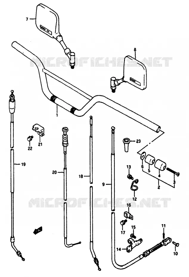 STUUR (MODELE L) Suzuki MOTO 650 DR 1990  DR650RSUL(L/M)