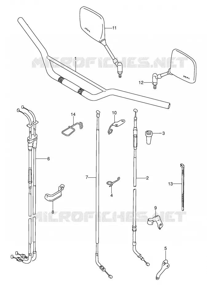 STUUR (MODELE N/P/R E21) Suzuki MOTO 250 DR 1993  DR250SP(E24)