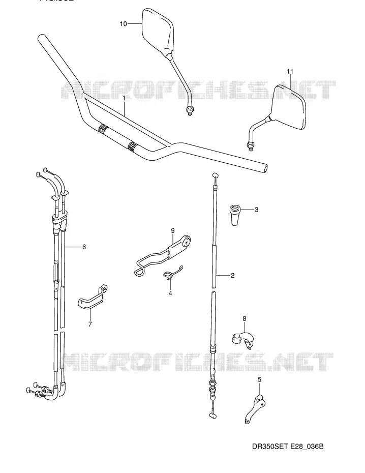 STUUR (MODELE R/S/T) Suzuki MOTO 350 DR 1990  DR350SL(E28)