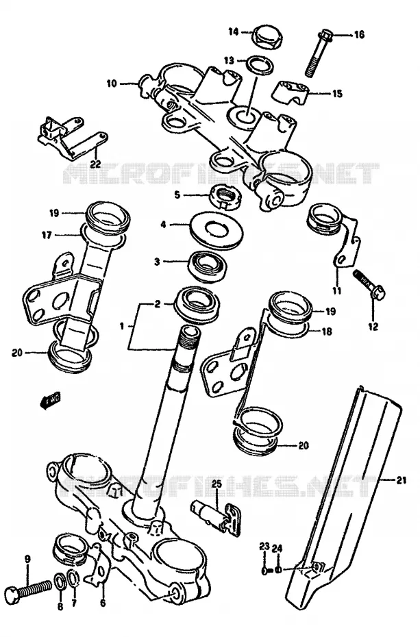STUURKOLOM (DR350SHN/SHP/SHR) Suzuki MOTO 350 DR 1992  DR350SHN(L/M/N/P/R)