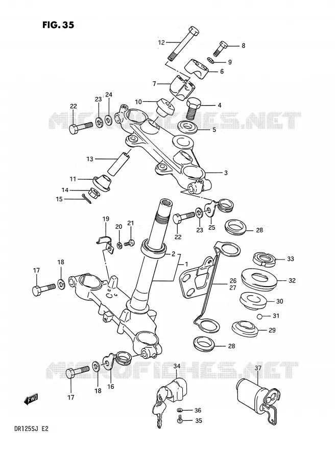 STUURKOLOM Suzuki MOTO 125 DR 1987  DR125SH(E2)