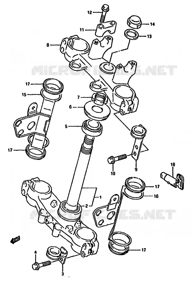 STUURKOLOM Suzuki MOTO 350 DR 1994  DR350SHR(L/M/N/P/R)