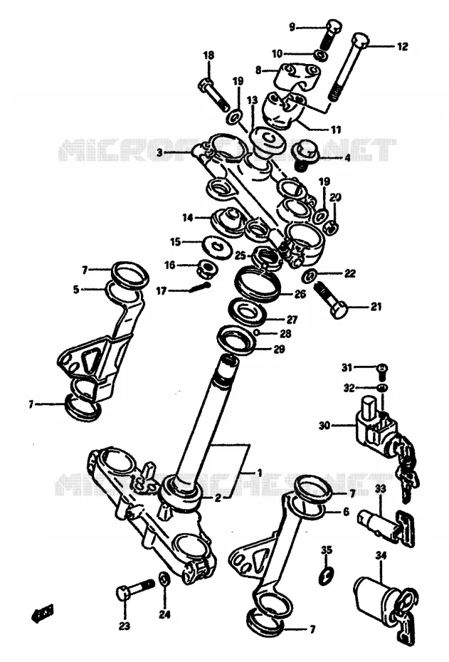 STUURKOLOM Suzuki MOTO 600 DR 1985  DR600SF(E2)