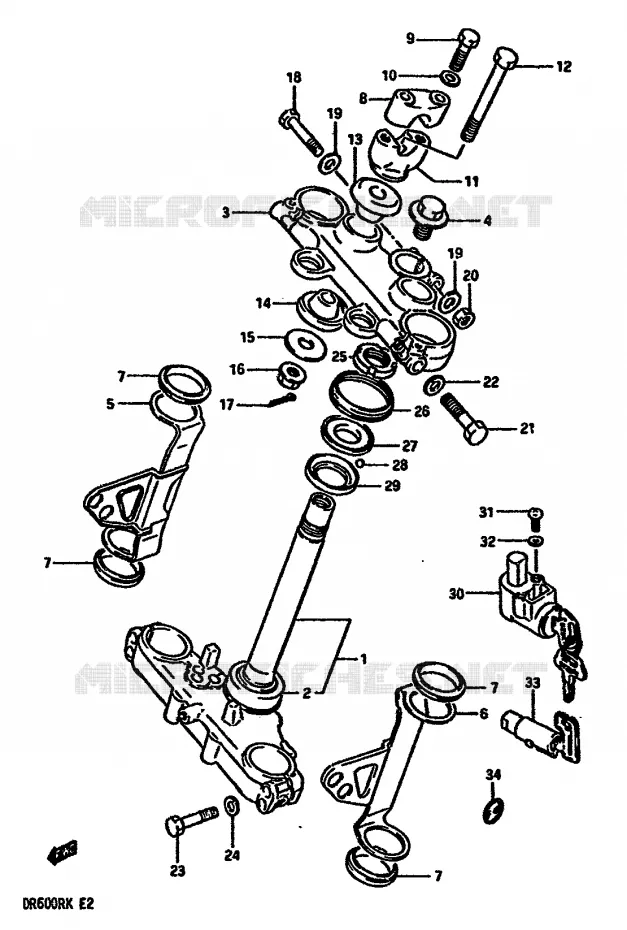 STUURKOLOM Suzuki MOTO 600 DR 1987  DR600RUH(E2)