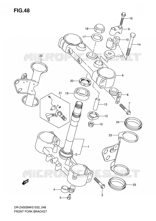 STUURPEN (MODEL K5/K6) Suzuki MOTO 400 DR-Z 2009  DR-Z400SMK9(E2)