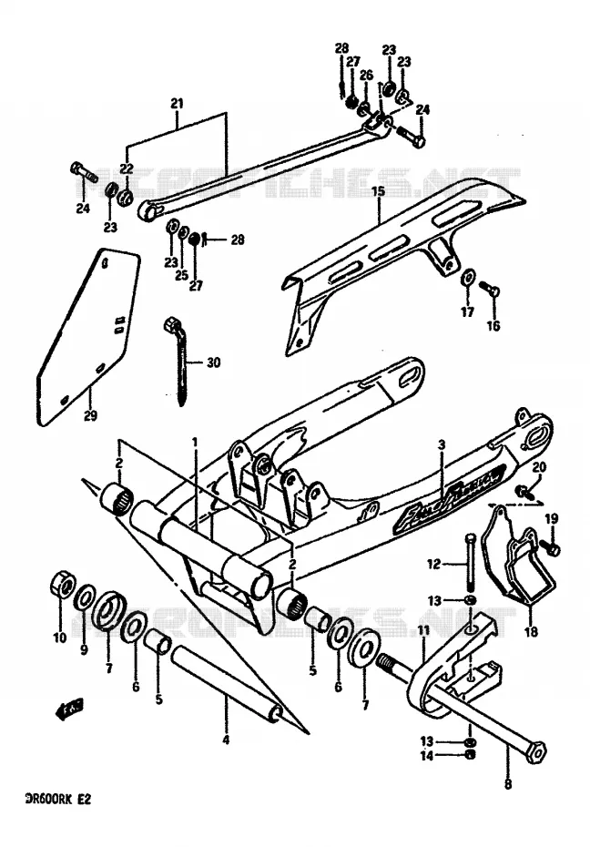 SWINGARM (MODELE G/H/J) Suzuki MOTO 600 DR 1988  DR600RJ(E2)