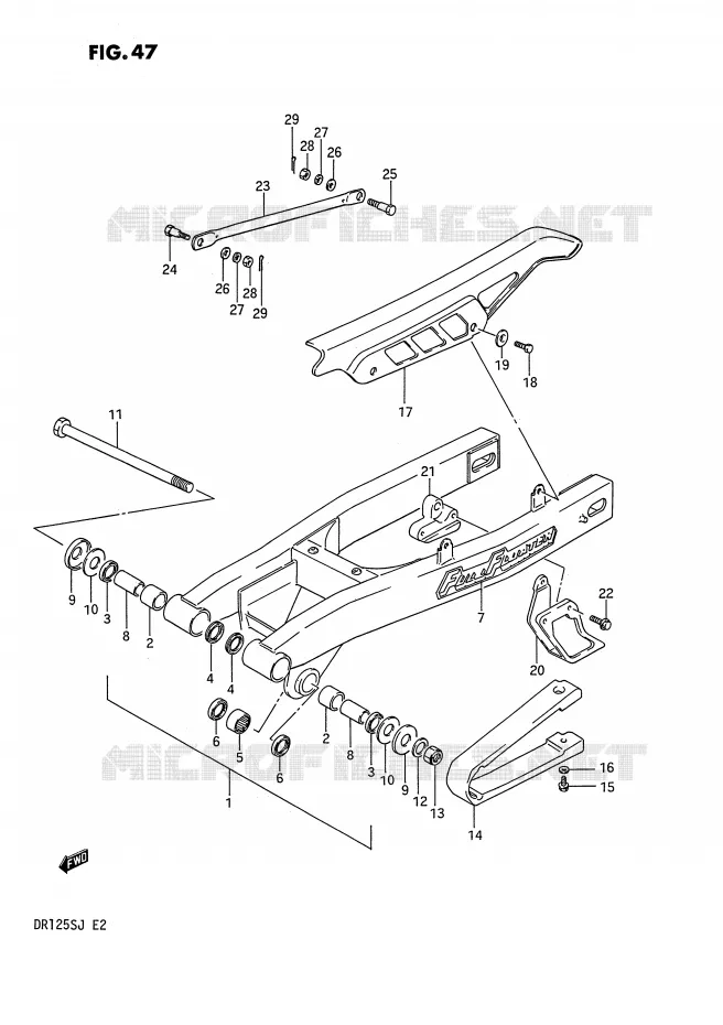 SWINGARM Suzuki MOTO 125 DR 1988  DR125SJ(E2)