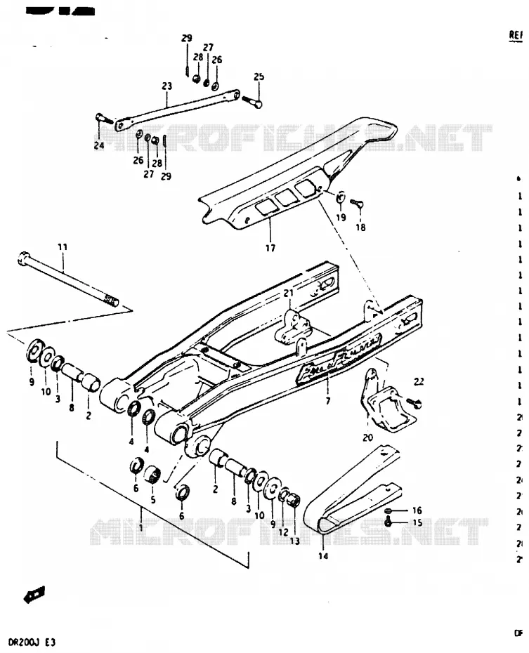 SWINGARM Suzuki MOTO 200 DR 1987  DR200H(G/H/J)