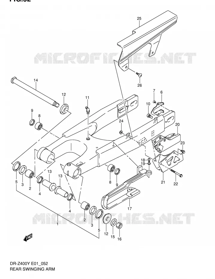 SWINGARM Suzuki MOTO 400 DR-Z 2000  DR-Z400EY(E1)