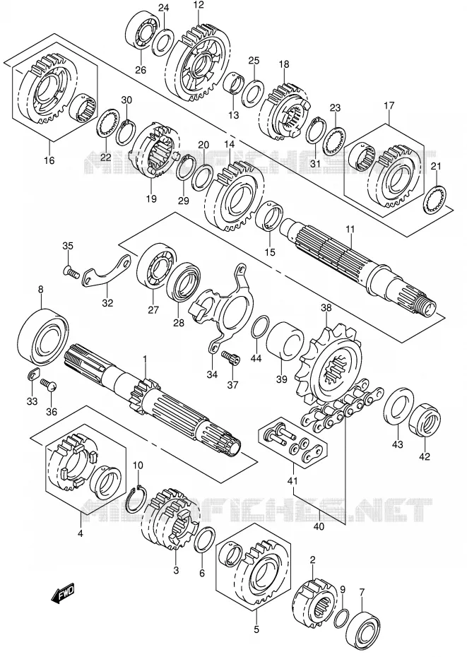 TRANSMISSION (MODELE K2/K3) Suzuki MOTO 1000 V-STROM 2005  DL1000K5(E2)