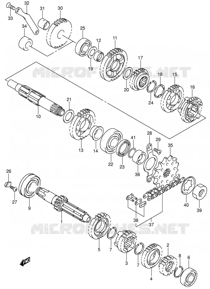 TRANSMISSION Suzuki MOTO 400 DR-Z 2001  DR-Z400EK1(E1)