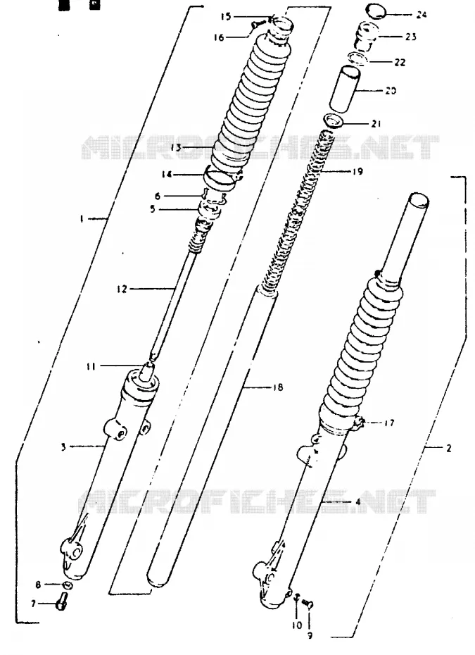 VOORVORK (DR400ST) Suzuki MOTO 400 DR 1980  DR400ST(T/X)