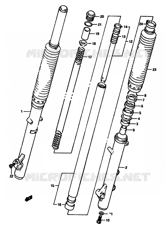 VOORVORK Suzuki MOTO 650 DR 1991  DR650RSUM(L/M)
