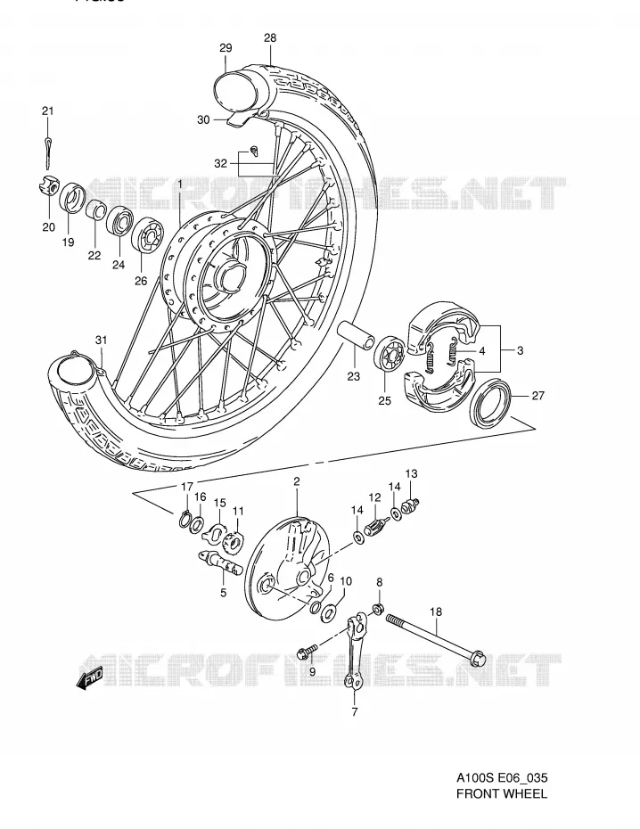 VOORWIEL Suzuki MOTO 100 A100 1995  A100S(E6)