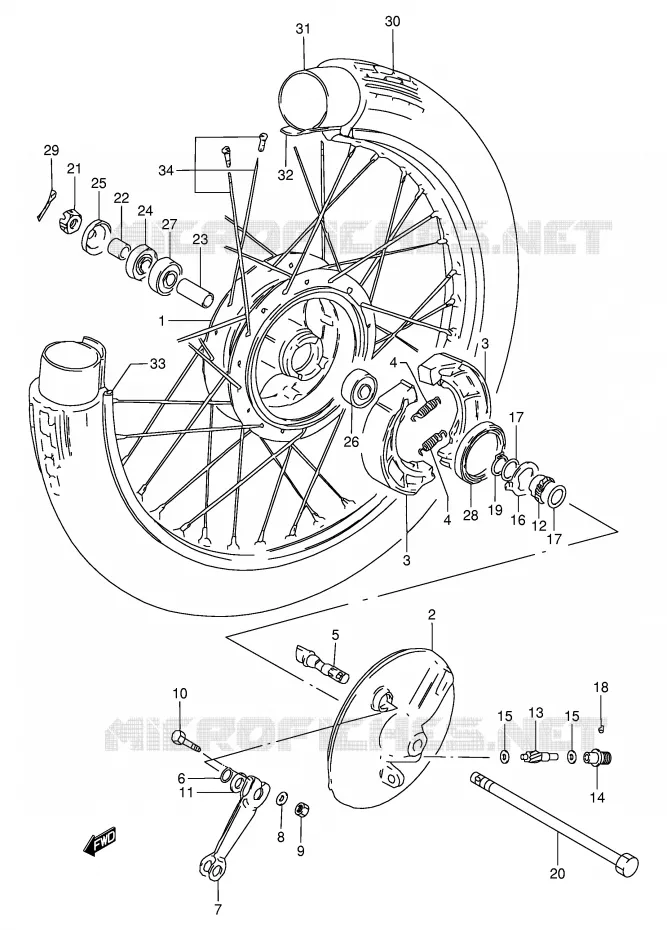 VOORWIEL Suzuki MOTO 120 BX 1994  BX120R(P97)
