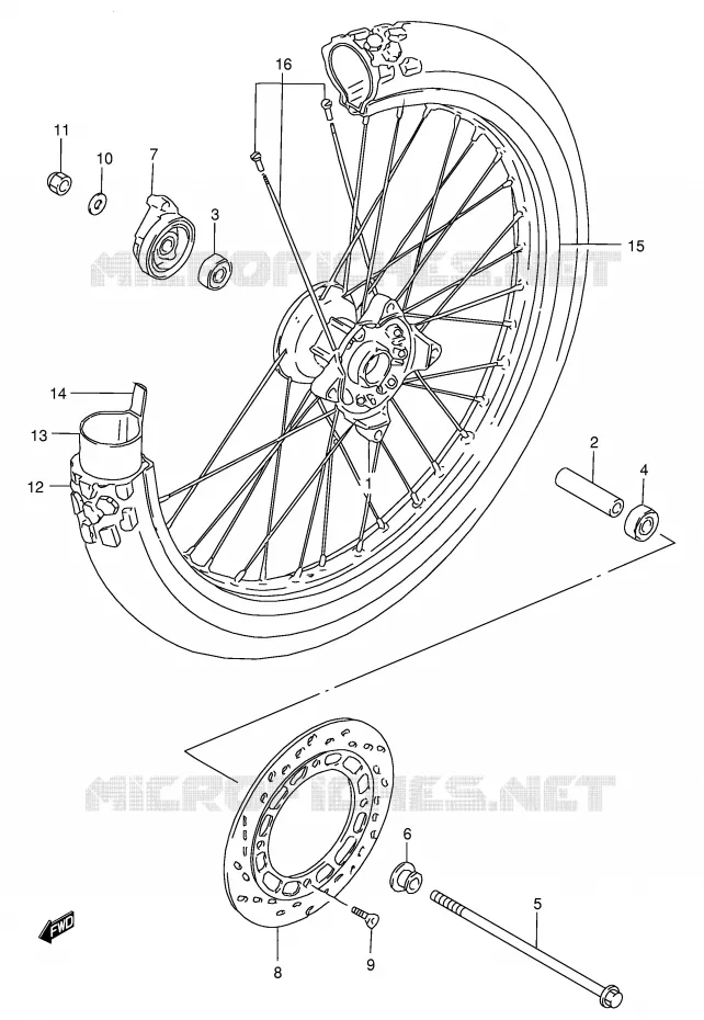VOORWIEL Suzuki MOTO 200 DF 1996  DF200ET(E24)