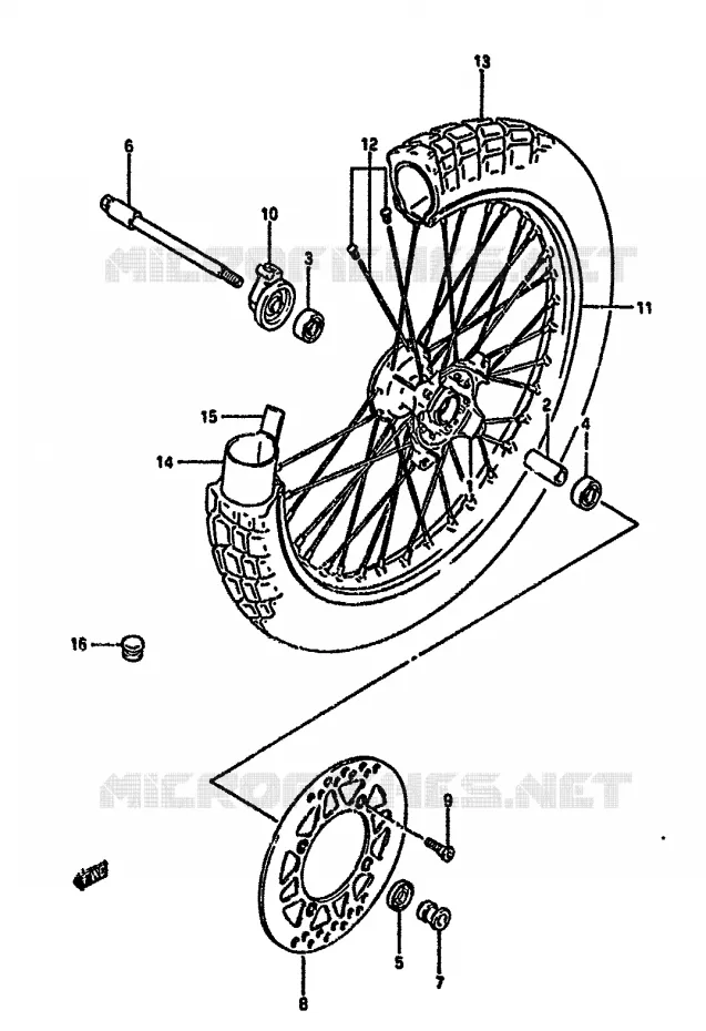 VOORWIEL Suzuki MOTO 350 DR 1992  DR350SHN(L/M/N/P/R)