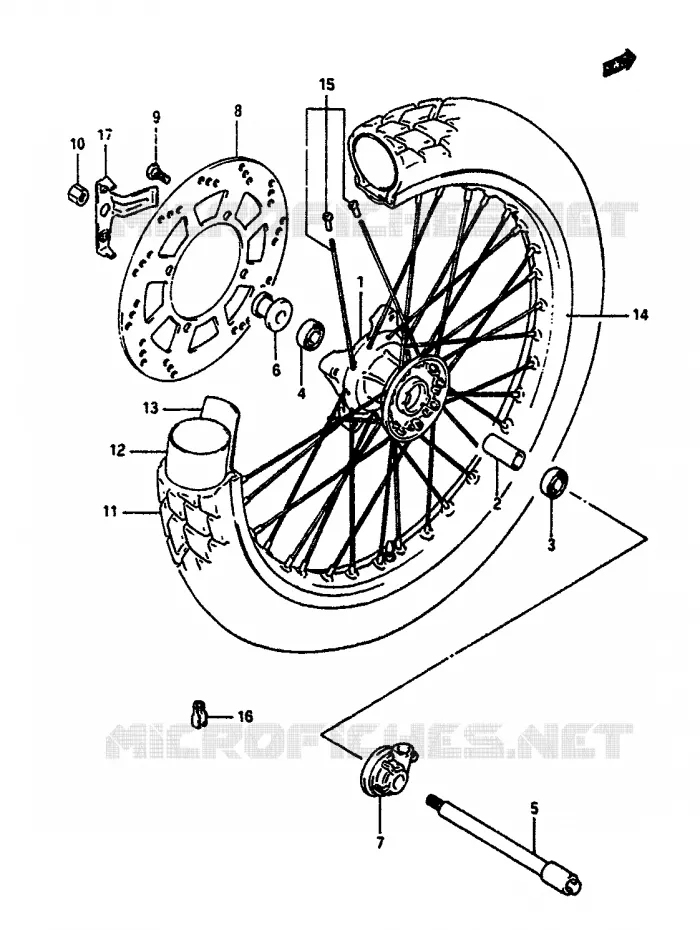 VOORWIEL Suzuki MOTO 650 DR 1991  DR650RSUM(L/M)