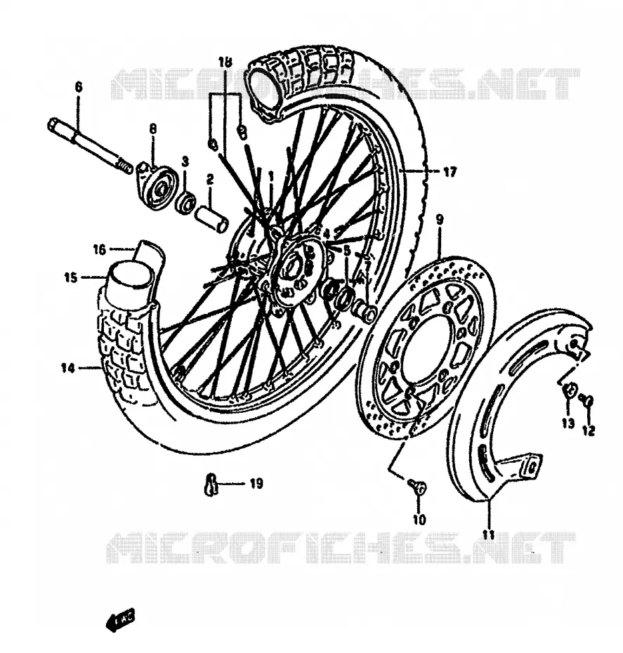VOORWIEL Suzuki MOTO 650 DR 1993  DR650RUP(N/P/R)