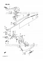 ZIJ STAND - ACHTER REMPEDAAL (MODELE F) VERING/REM/WIEL 750 suzuki-motorfietsen INTRUDER 1986 DP030481