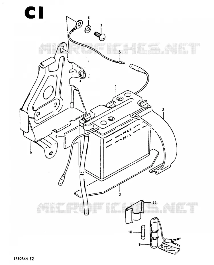 ACCU Suzuki MOTO 50 ZR 1987  ZR50SKH(E/H)
