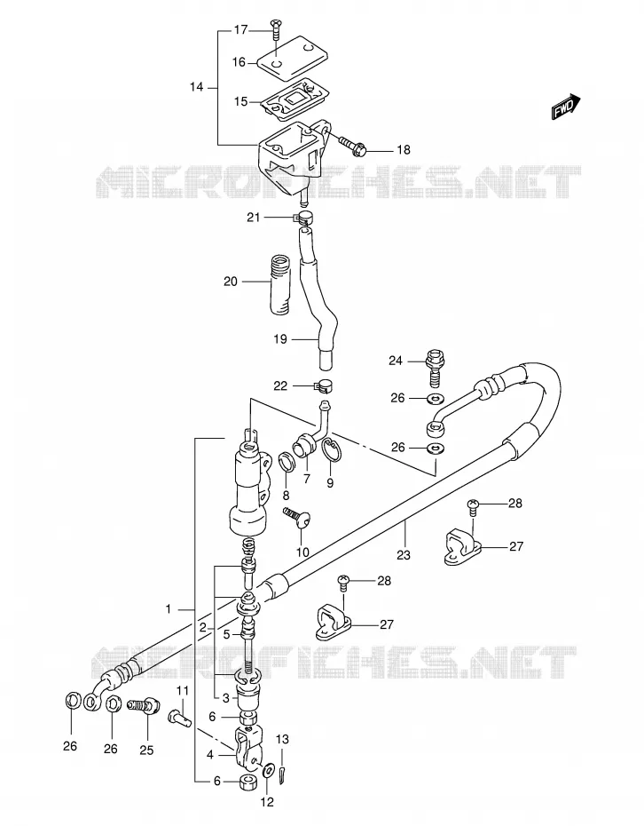 ACHTER HOOFDREMCILINDER Suzuki MOTO 650 FREEWIND 1997  XF650UV(E2)